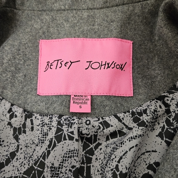 Betsey Johnson Wool Corset Peacoat In Storm Gray Size Small - Picture 5 of 10